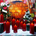 Acrylic flameless LED candles with string light powered by AA batteries remote control operated