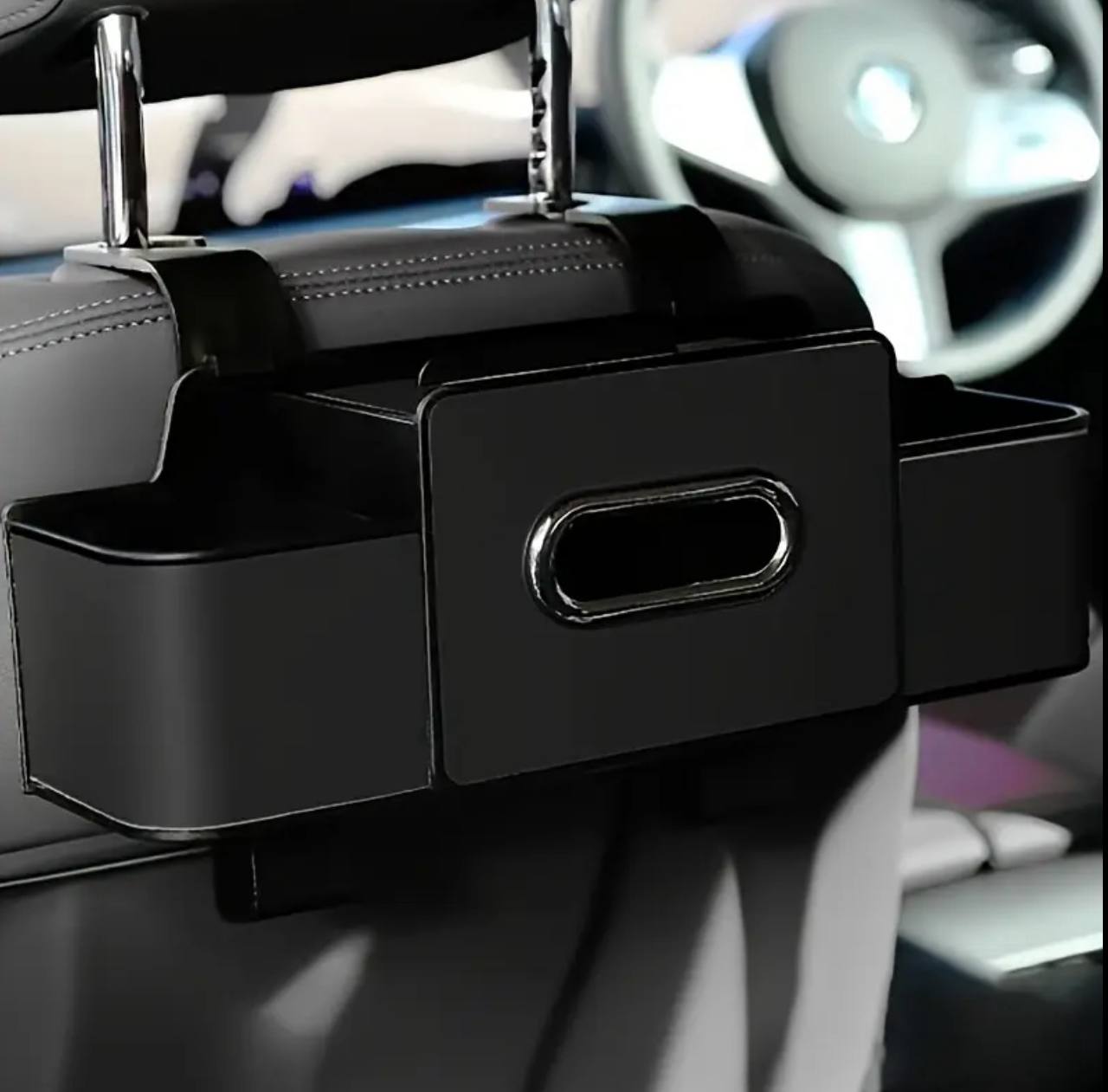Multifunctional car seat backrest storage box