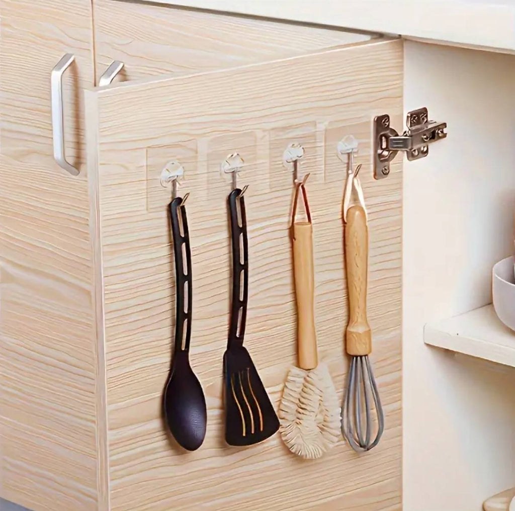 10PCS  Transparent Stainless Steel Strong Self Adhesive Hooks