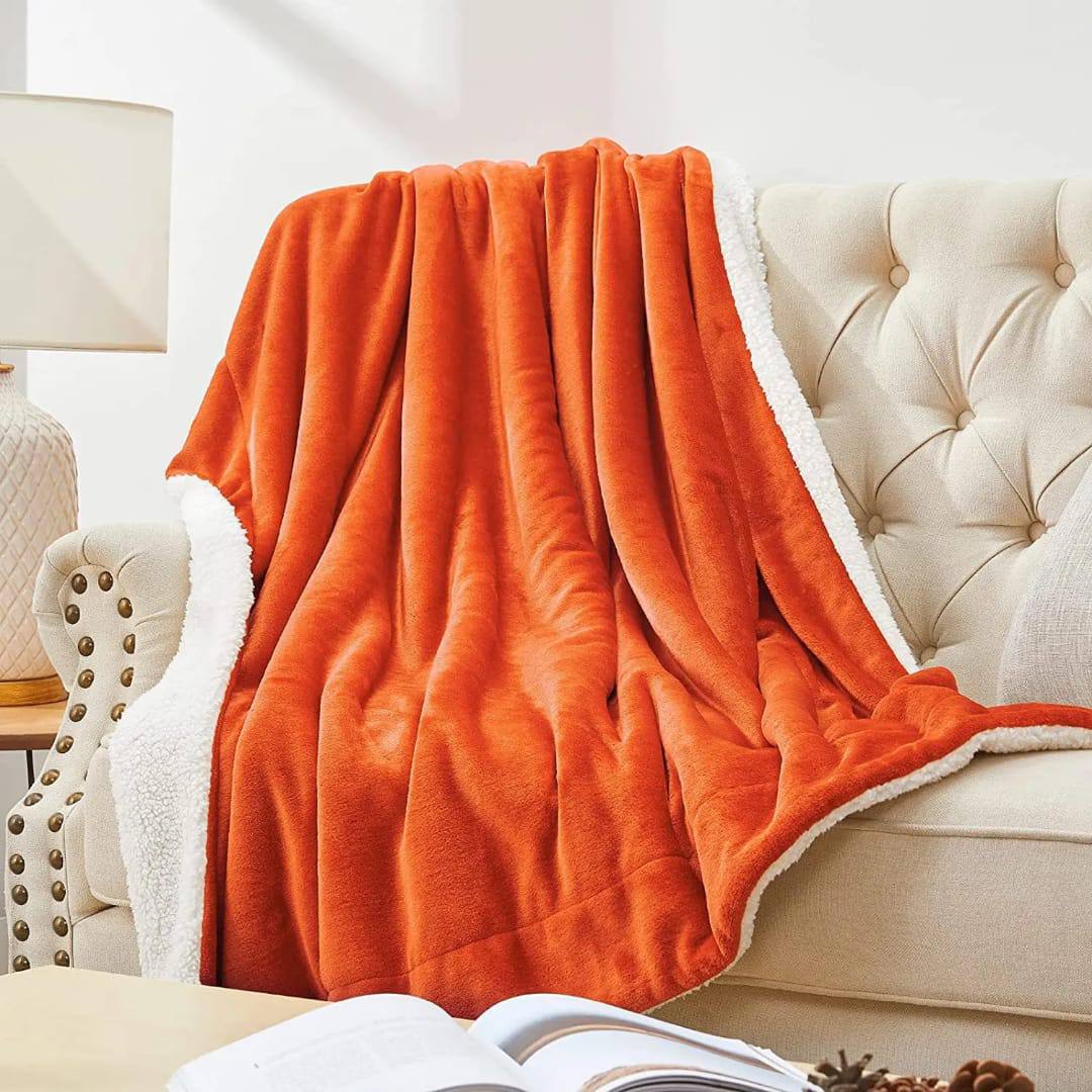 Sherpa flannel throw blankets