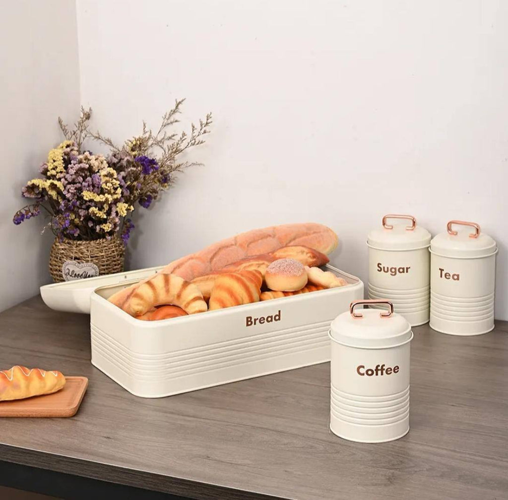 Kitchen eco-friendly bread Bin/ storage container/ coffee, tea and sugar canister set of 3pcs