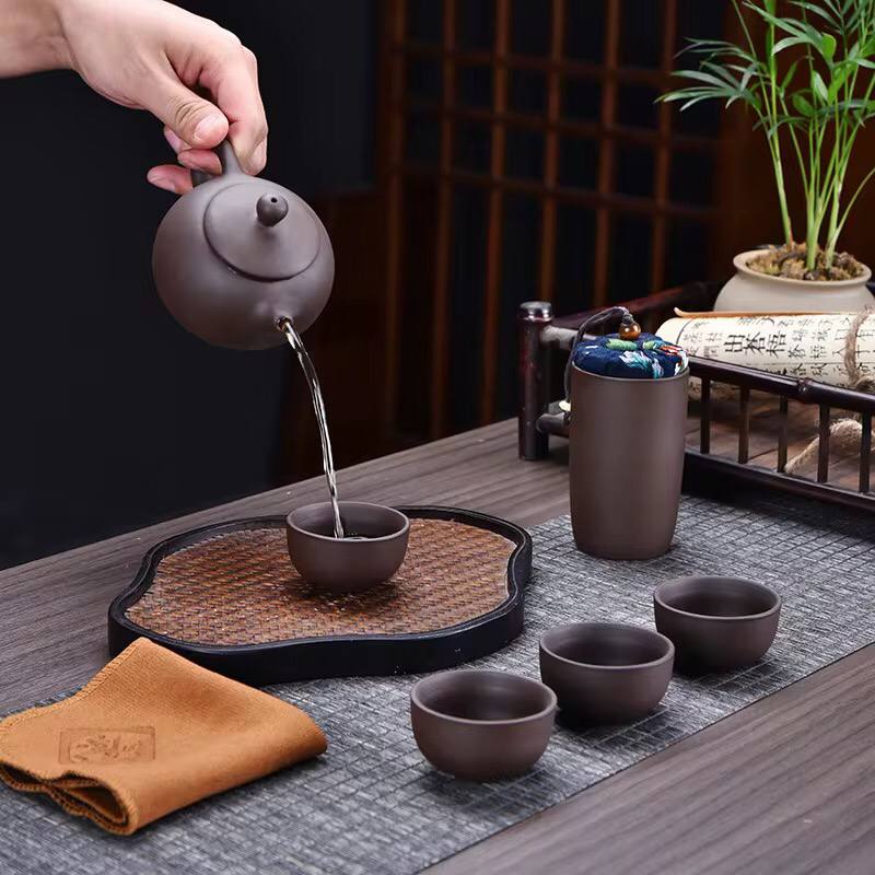 Travel ceramic Kung Fu Teapot Set
