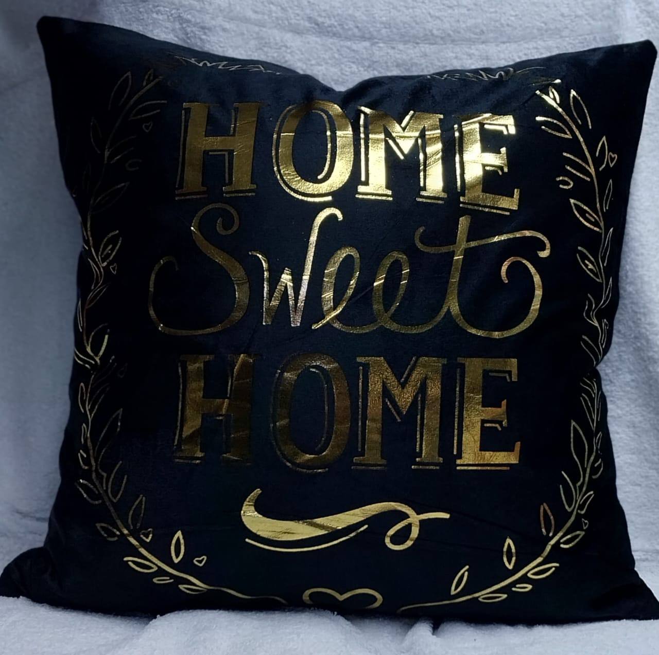 Gold printed cushion covers