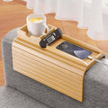 Bamboo sofa arm rest organizer