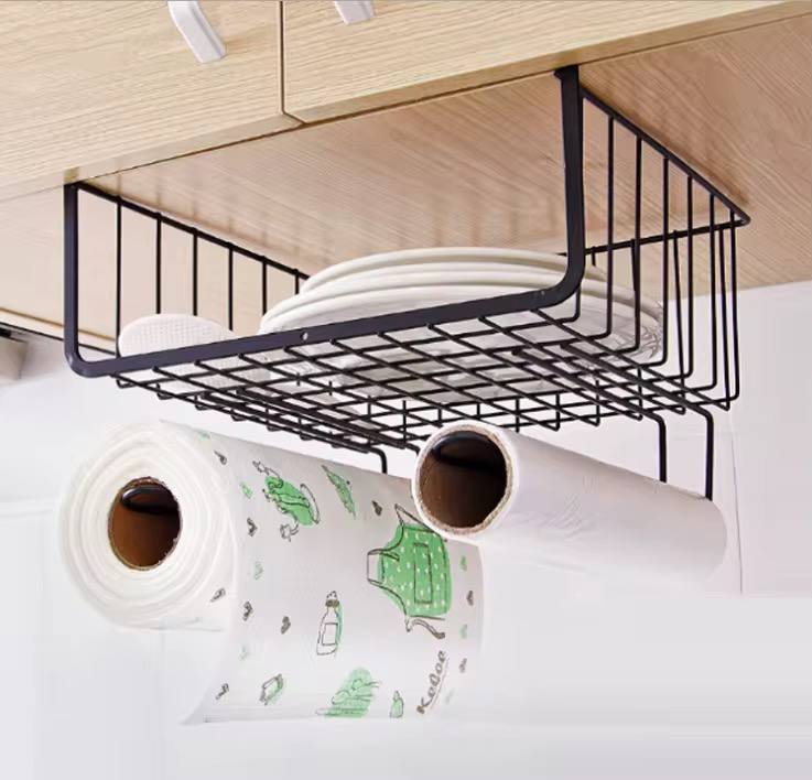 Under the cabinet partition hanging basket