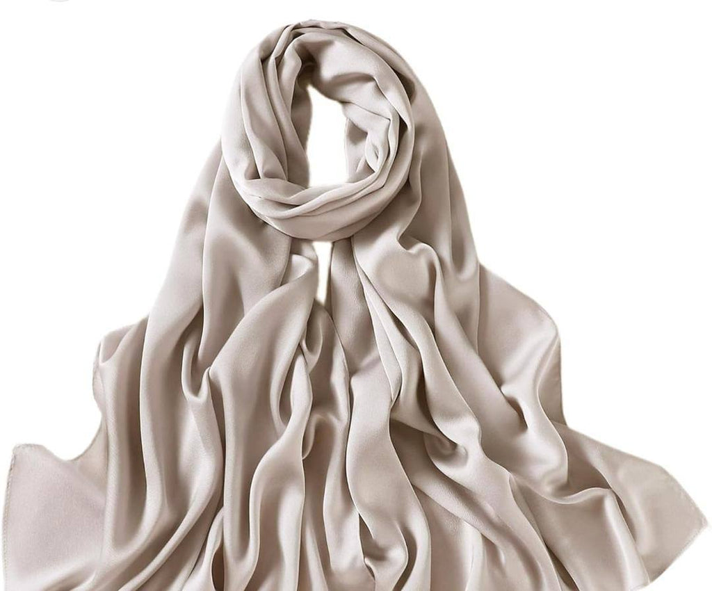 Luxury  Plain Silk  Scarf Set for Women