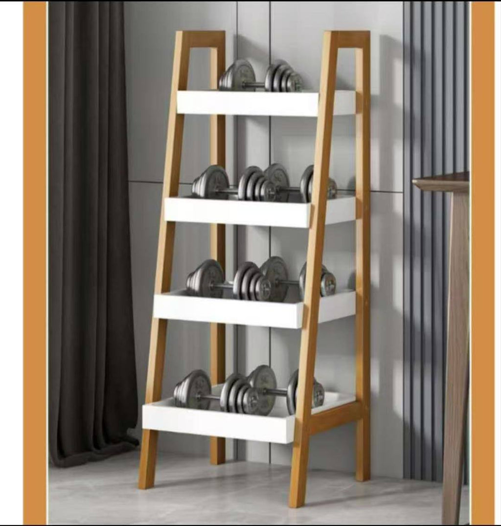 4 Tier Ladder Shelf Wood Storage Rack Shelving Unit