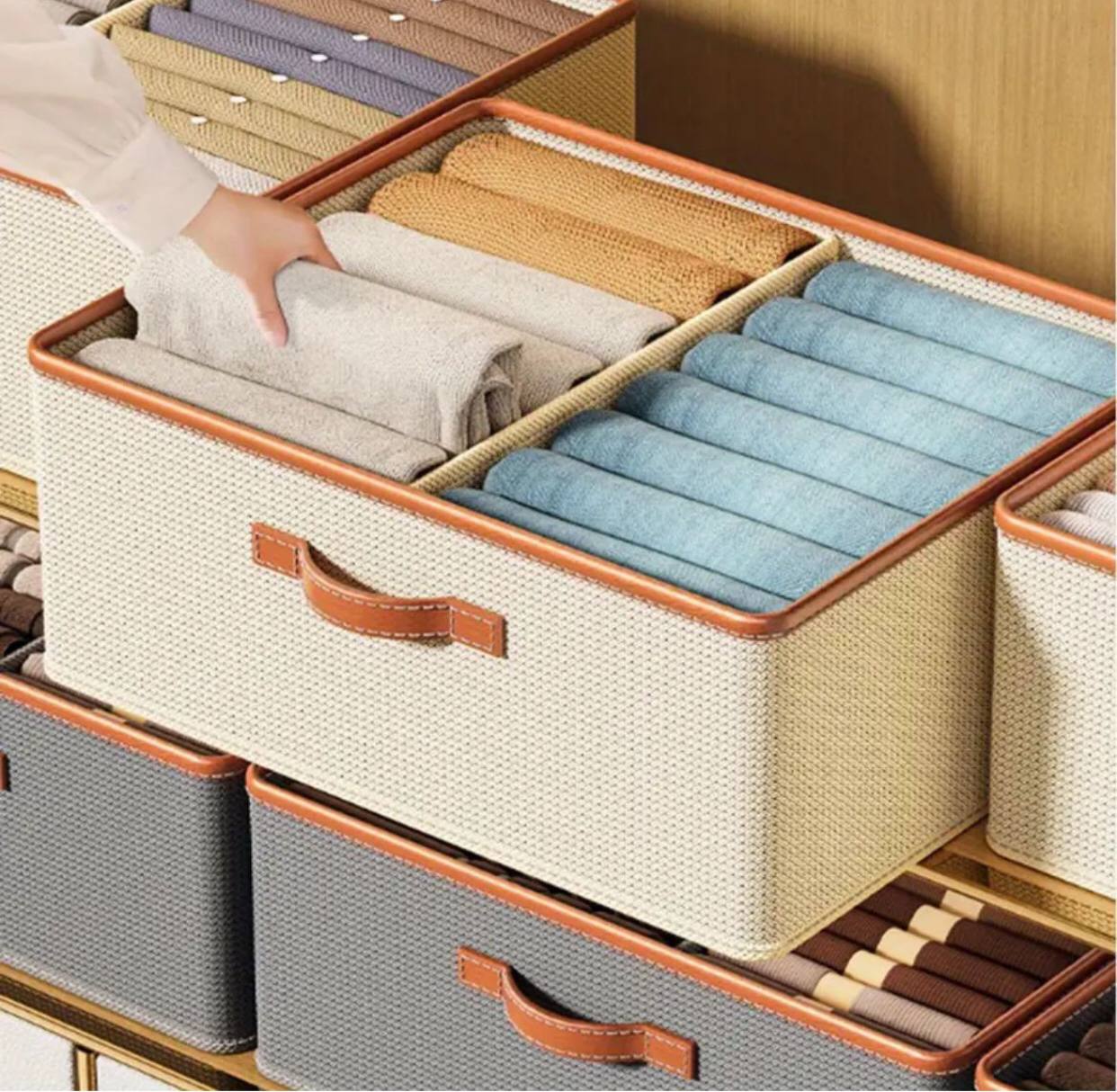 Versatile Foldable double compartment closet organizer