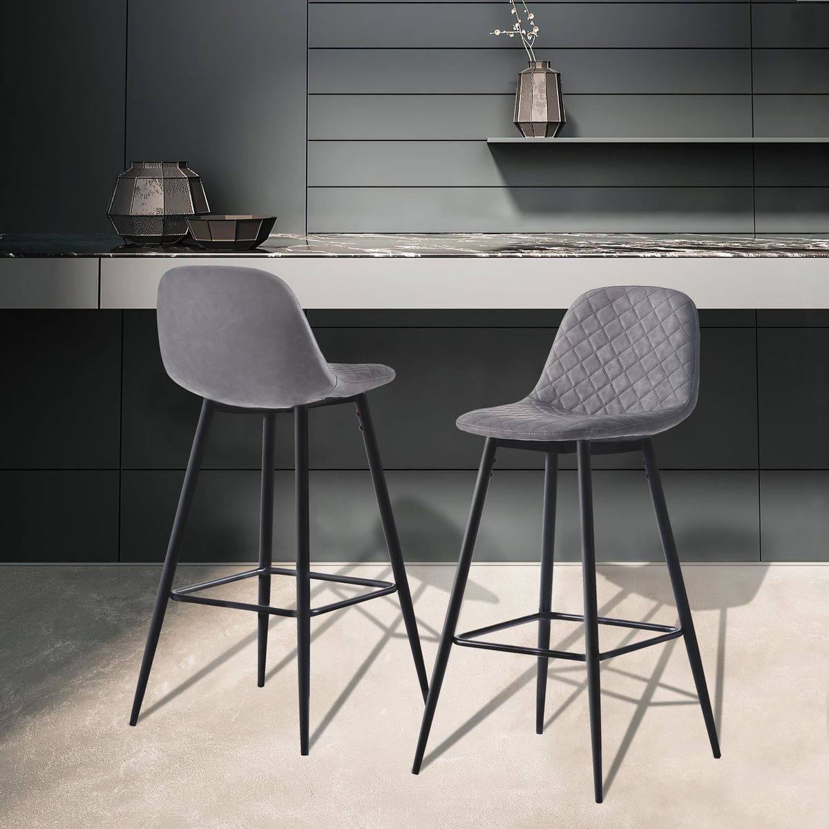 Faux leather kitchen Island counter stools
