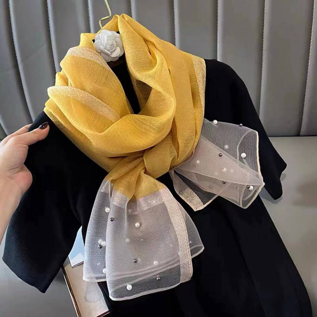 Luxury Pearl Print Scarf for Women