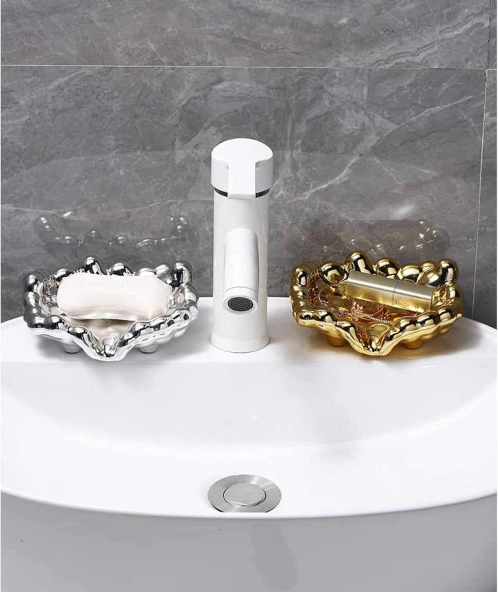 Quick Drain Golden/Silver Color Soap Dish