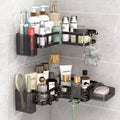 2 pc corner carbon steel  shower caddy with soap holder and toothbrush holder
