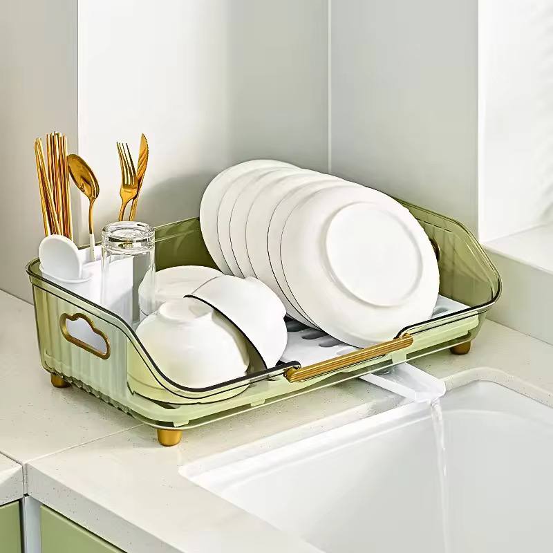 Golden handles, Strong acrylic, Self draining Bowl rack