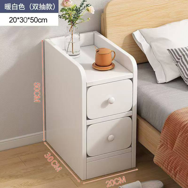 Minimalist wooden bedside table with drawer