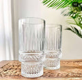 Unique Ribbed Aesthetic Highball Glass 6pc