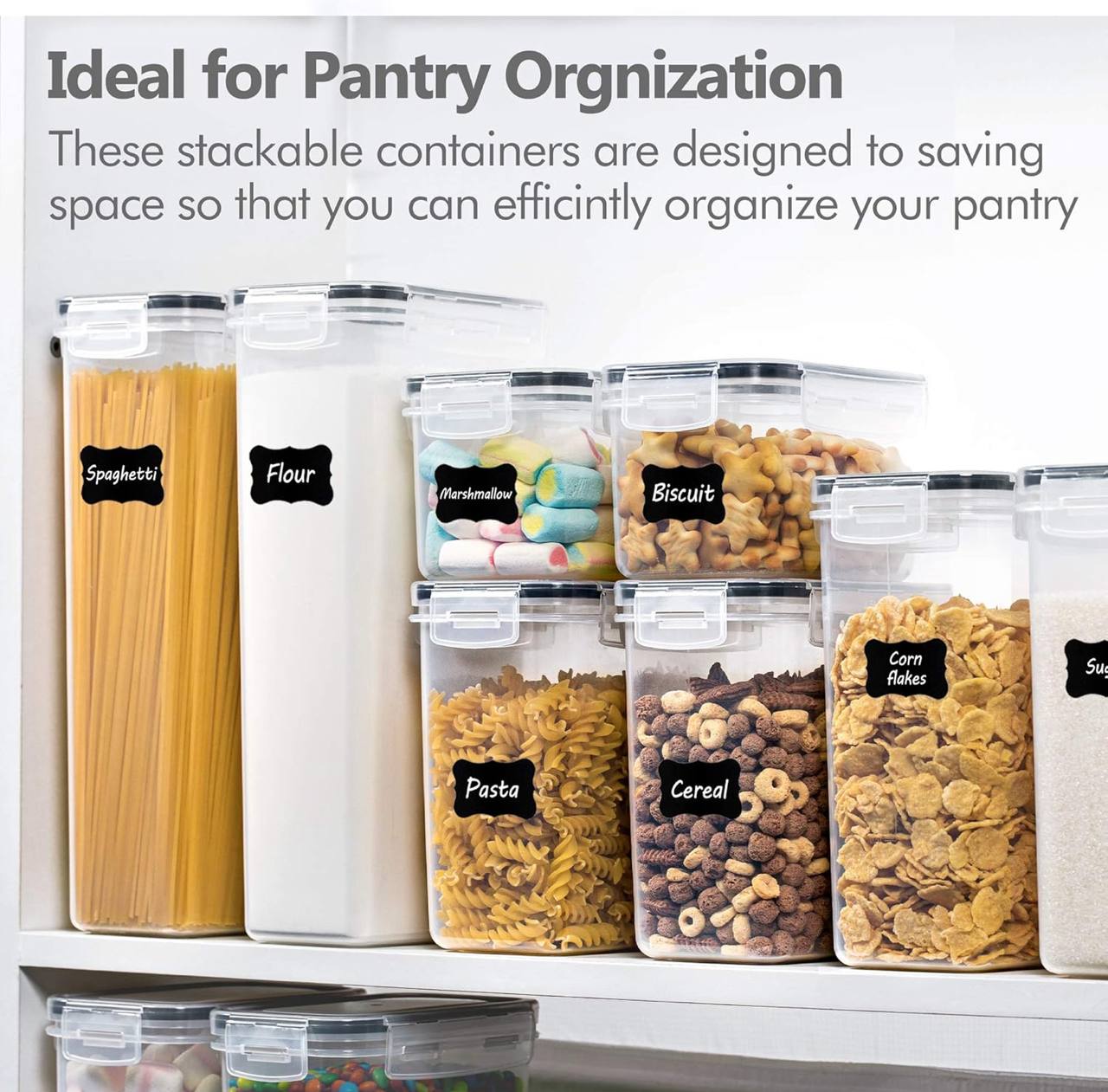 8pc food/cereal pantry storage containers