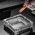 GLASS ASH TRAY SQUARE CLEAR