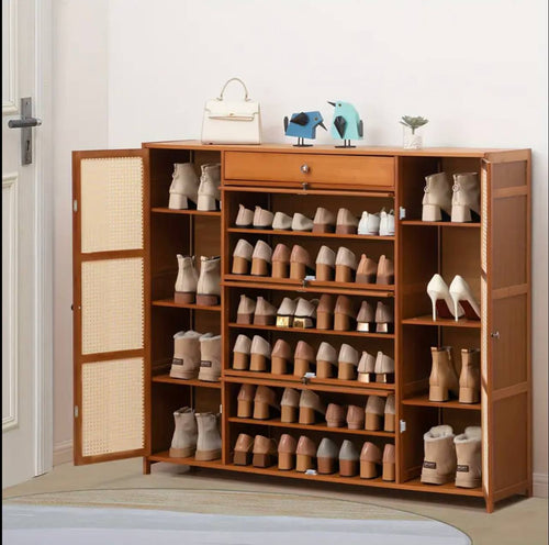 26 Pairs Wooden bamboo shoe cabinet