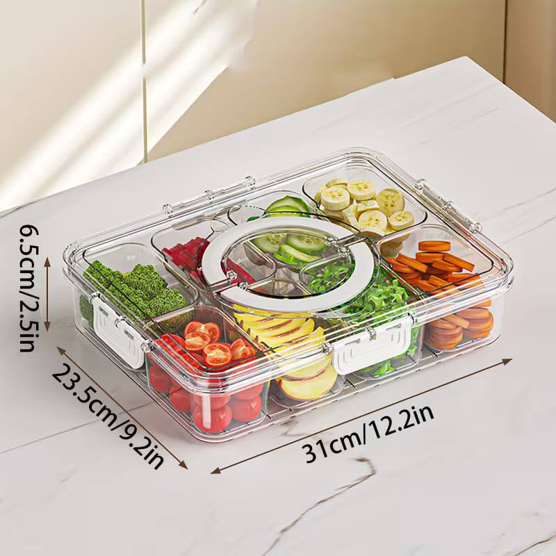 8-compartment clear fridge box