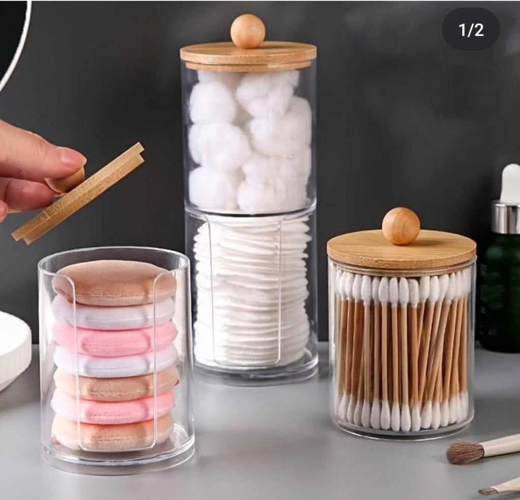 2pc cotton pad holder jars