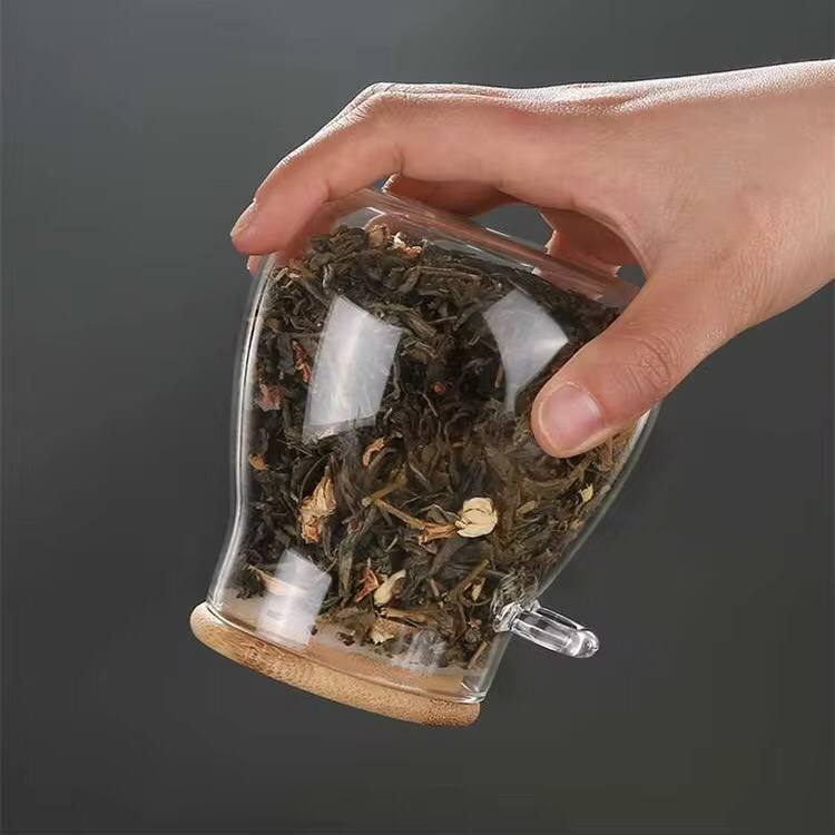 Glass storage canisters with Bamboo spoon & airtight lid