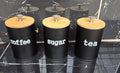3pc Alloy  Canister Set with Bamboo Lid