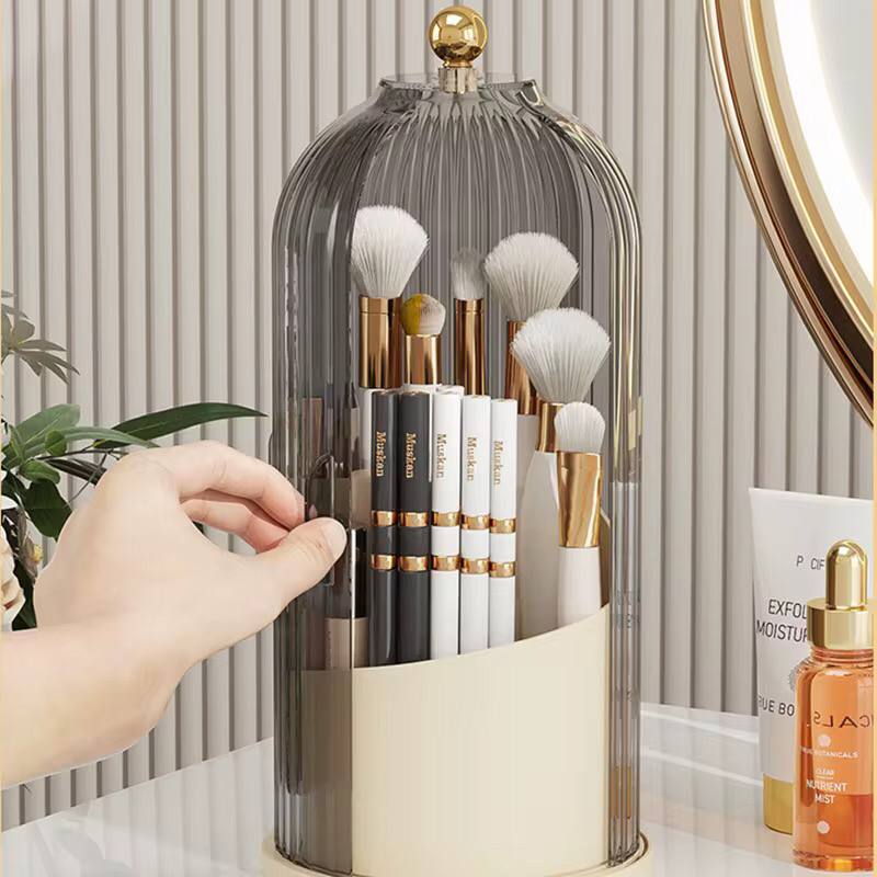 360å¡ Rotating Makeup Brushes Holder With Lid Luxury Cosmetic Organizer Lipstick Eyebrow Pencil Holder Eye Shadow Storage Box