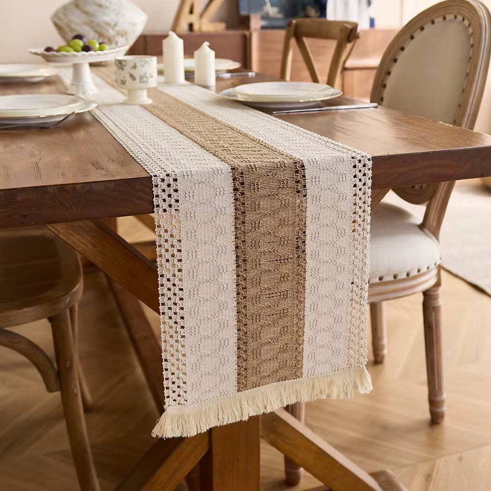 High quality matched knotted tassels festival table/tv cabinets runners.