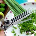 Multifunctional 5 layer herb scissors