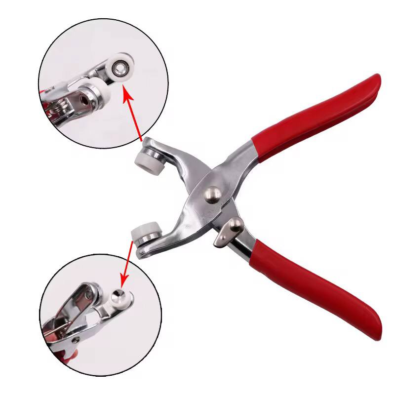 Metallic snup button pliers set