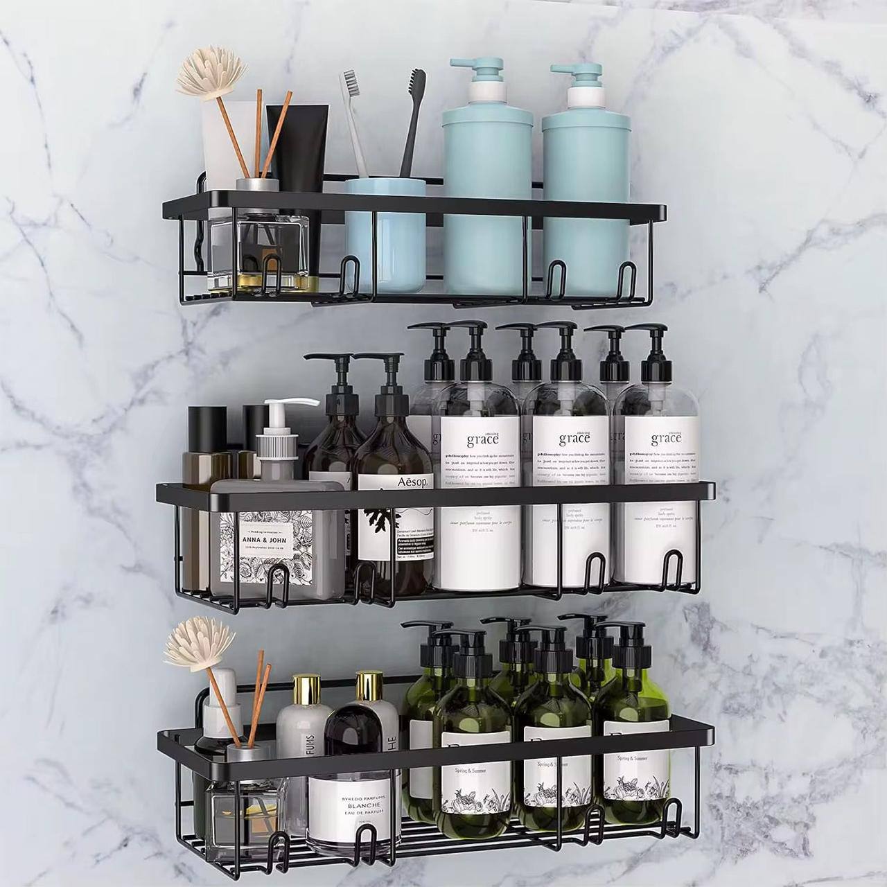 3 pcs set shower caddy / adhesive organizer