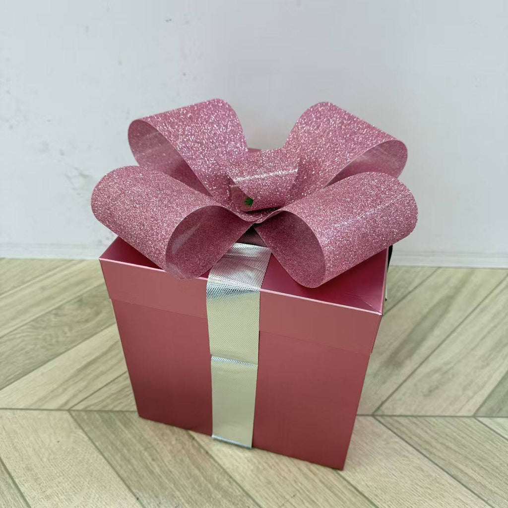 Luxury golden gift packaging / folding storage gift box with bow