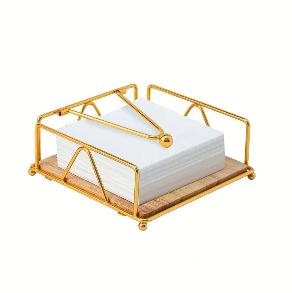 Luxury metallic serviette holder,with Bamboo place on