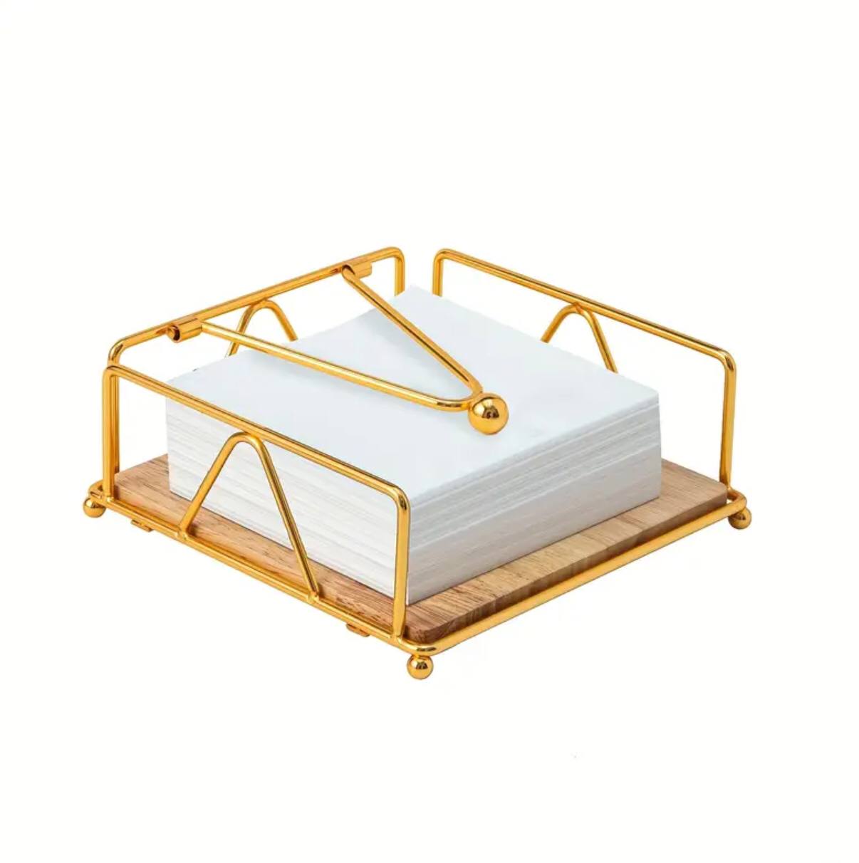 Luxury metallic serviette holder,with Bamboo place on