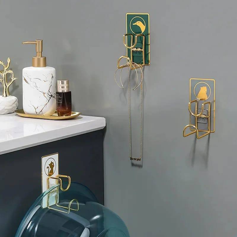 Wall Mounted Strong Adhesive Hook Door Sticky Hanger Stainless Steel Wash Basin Holder