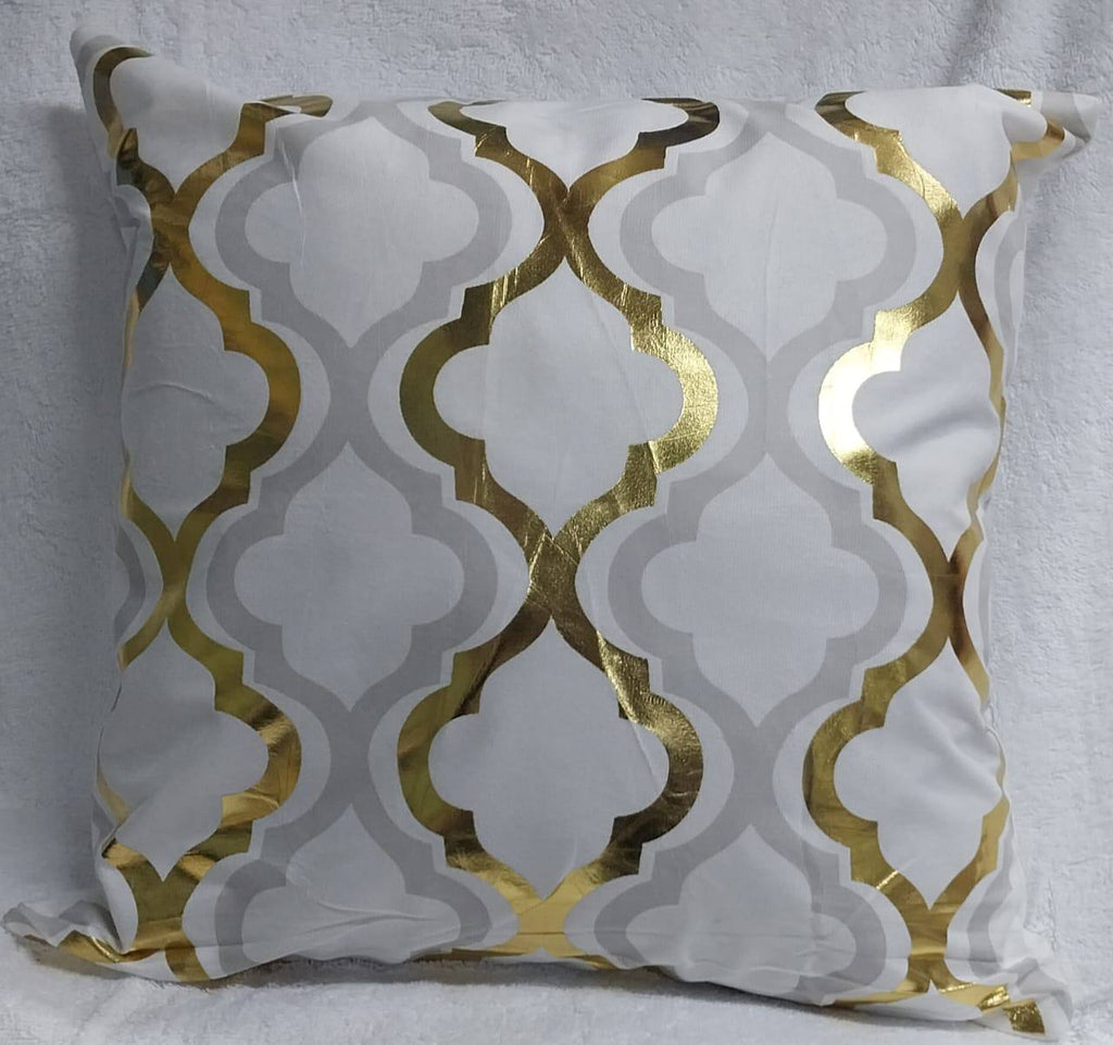 Gold printed cushion covers