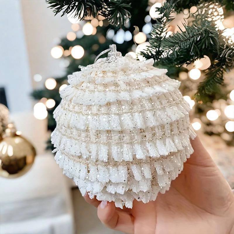 6pc Big size luxe white decor balls