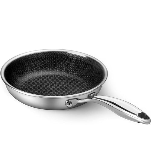 28cm Non-Stick Honeycomb Stainless Steel Frying Pan, 10 Inch Non-Stick Large Honeycomb Pan with Handle, Oven Safe, Non-Stick Coating, Induction, Cooking, Frying Pans