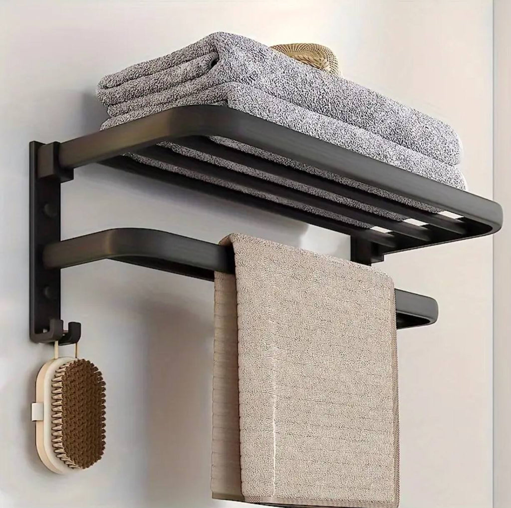 Bathroom wall mounted towel rack
