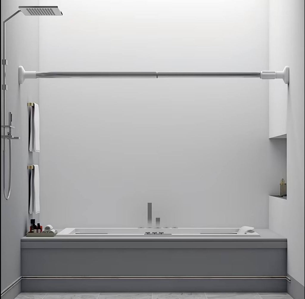 Clothes Hanger, retractable  rod, curtain steel rod, adjustable clothes/Curtain rod, kitchen adjustable rod, Hanger, shower curtain rod, expandable curtain rod, No Hole Bathroom Curtain Door Towel Hat Wardrobe Hanger Stainless Steel rod