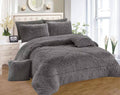6pc Luxury Designs Velvet plush Fluffy Duvet set