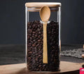 Glass  jar with Bamboo lid & spoon