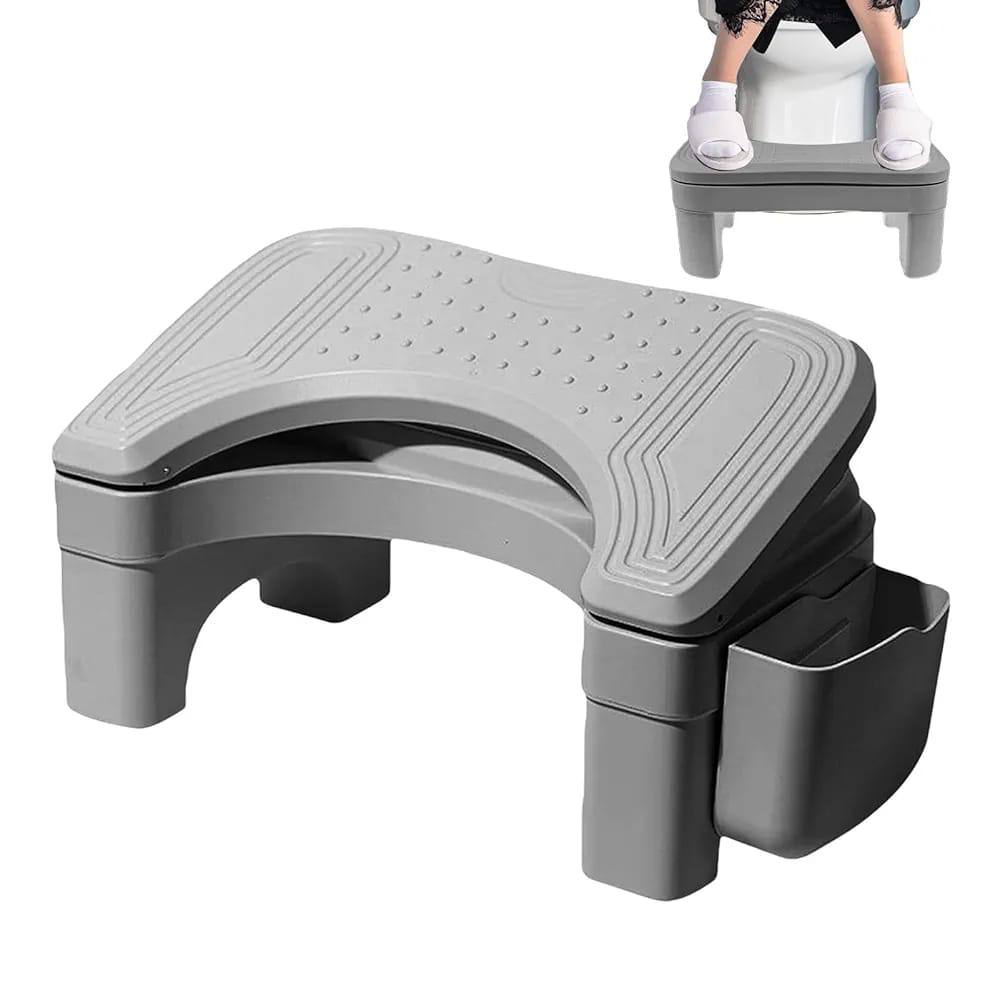 Ergonomic foldable / adjustable footrest with storage space