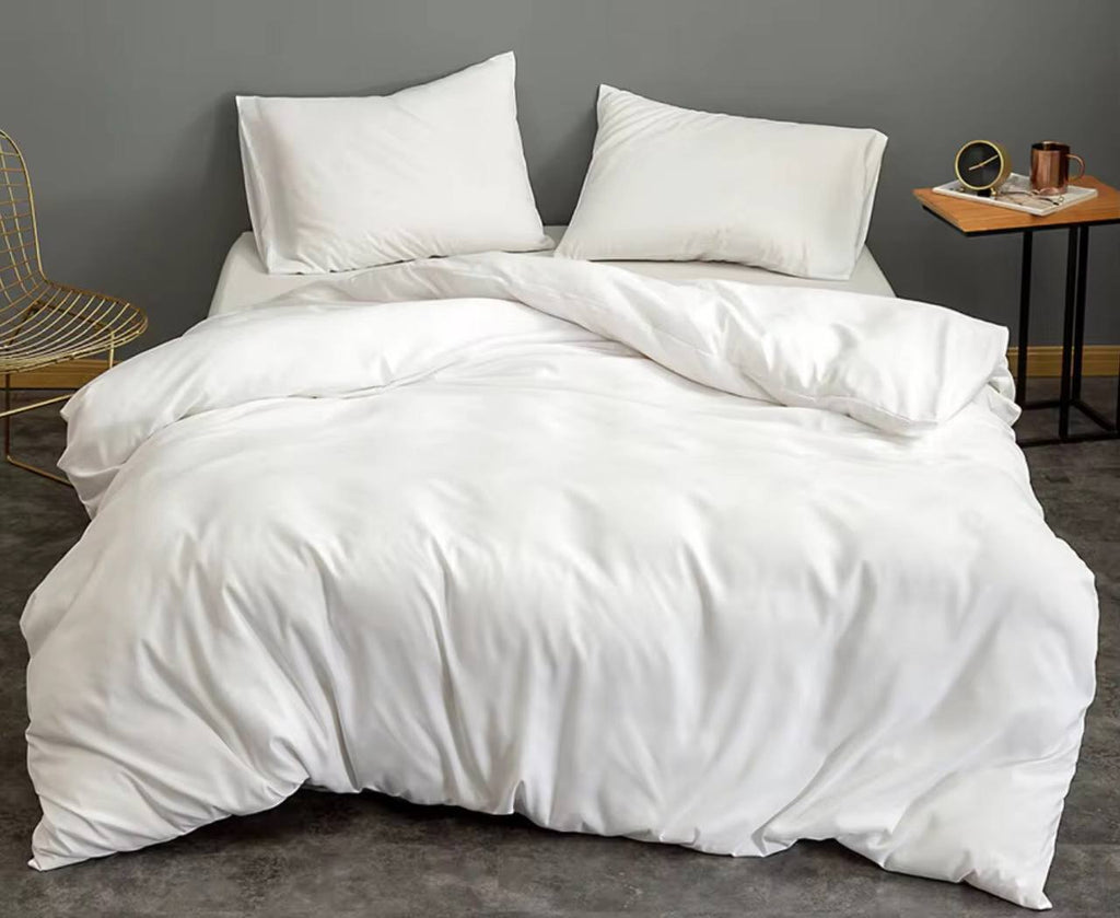 4pc Plain High Quality Duvet Cover Set (Soft Glam Edition)