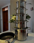 12 pcs Stainless steel Cooking pots.