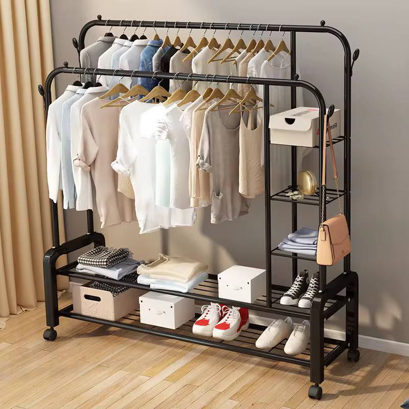Double pole Sturdy Rack with wheels