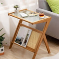 Rattan Side Table/ Bedside Table/Boho End Table