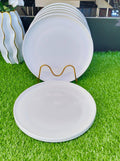 A set of 6pcs White plain dinner plates