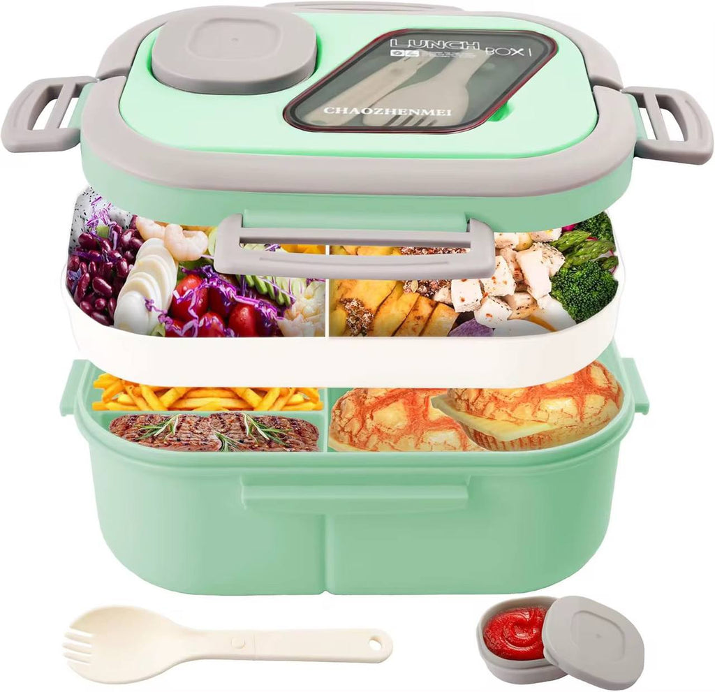 Double Layer 1400ml Lunch Box with Cutlery Set