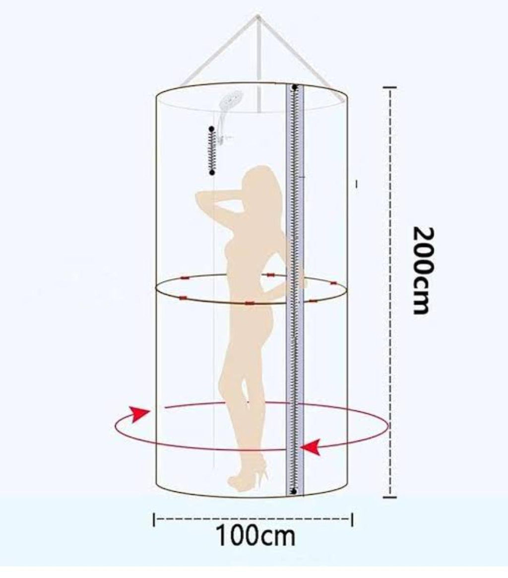 Portable foldable round waterproof fabric shower cubicle